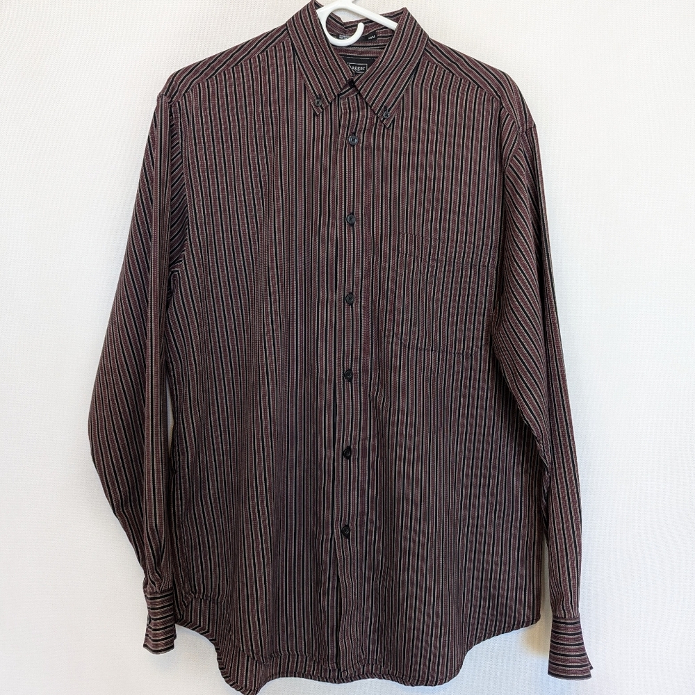 Haggar Men's Button Down Striped Shirt - Size Medium
